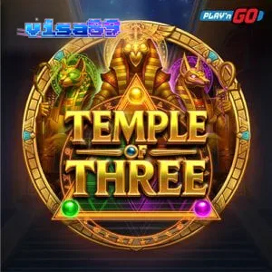 Tampilan visual slot Temple of Three dengan tema Mesir kuno