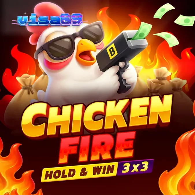 Tampilan layar permainan slot Chicken Fire dengan tema ayam dan api yang cerah, cocok untuk pengalaman bermain di perangkat seluler.